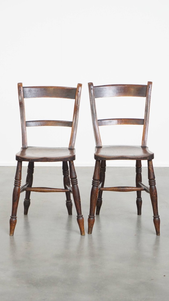 Image 1 of 10 x Antique English Oxford dining/kitchen chair