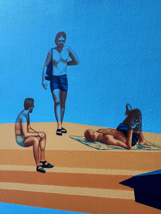 Image 1 of Painting "Plage Publique" Olivier Bour 2000s
