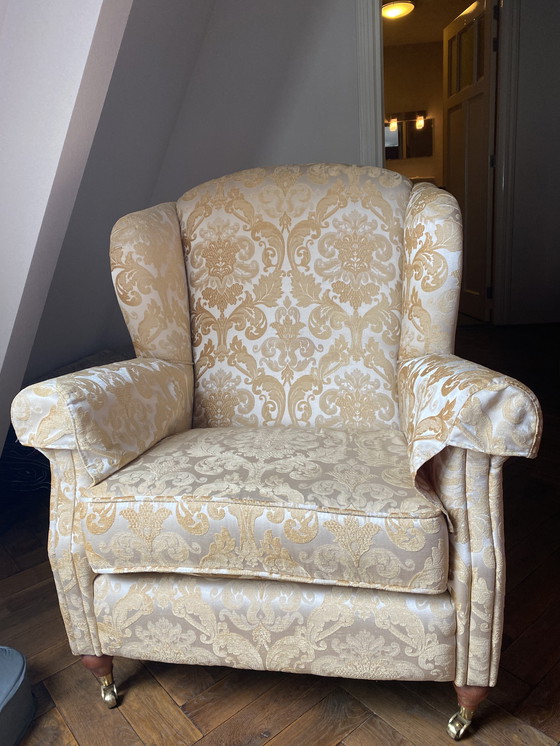 Image 1 of Ear armchair with footstool