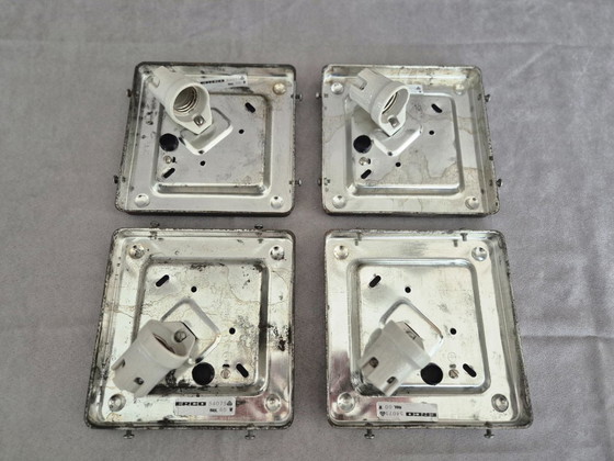 Image 1 of Set van 4 vintage ERCO wandlampen 54075 – Glazen wandlamp uit het midden van de 20e eeuw, jaren 60-70, originele staat.