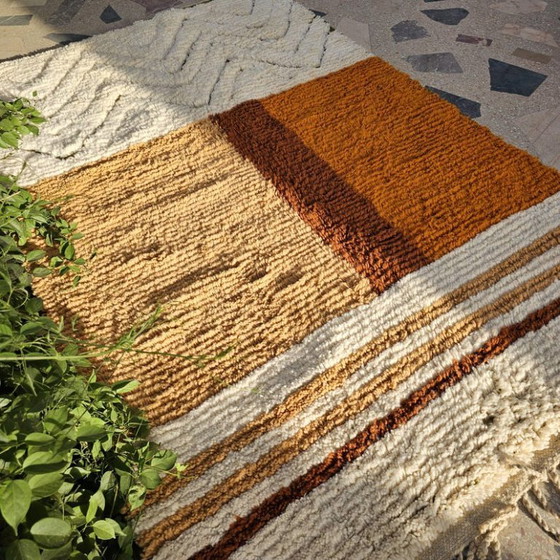 Image 1 of Beni Ourain Marokkaans tapijt, 3x2,5m Berberbruin tapijt, tapijt in aardetinten, terracotta tapijt
