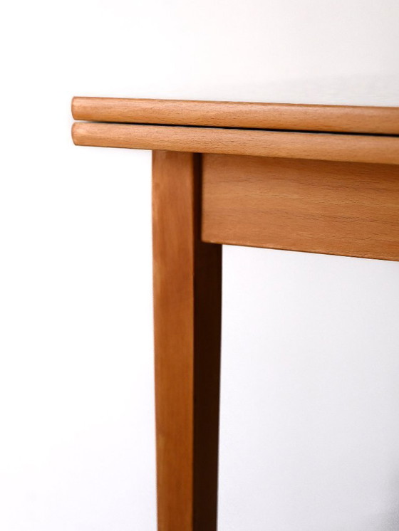 Image 1 of Vintage Scandinavian Edsbyverken Extendable Table with Checkered Formica Top