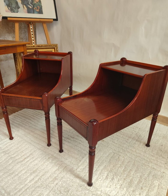 Paire de tables de chevet danoises scandinaves vintage en acajou – années 50 – Tables de nuit, Wood (photo 4 of 5)