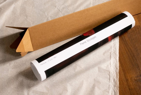 Image 1 of Chef-d'œuvre rouge de Pierre Soulages - 4 août 1961 - Poster 61 × 91 cm