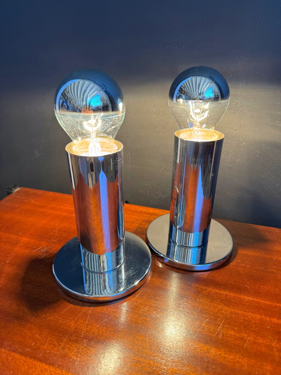 Image 1 of Chromen buislampen in Space Age-stijl