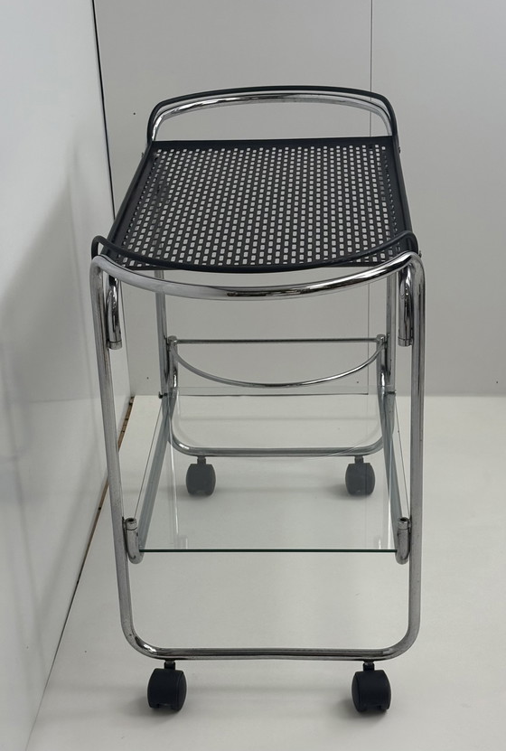 Image 1 of Carrello di servizio / carrello / carrello porta bevande in metallo con struttura in tubo d'epoca