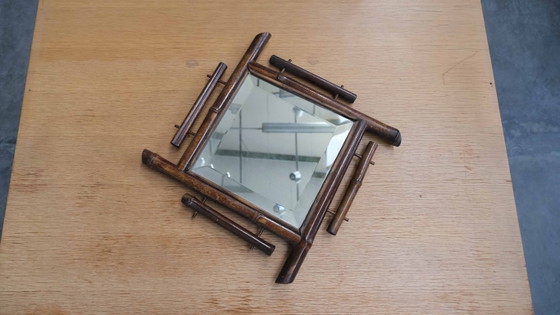 Image 1 of Miroir mural vintage « BAMBOO SPEIL » style milieu du siècle
