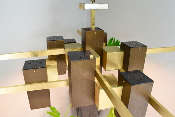 Lámpara colgante ‘Cubic’ de Gaetano Sciolari (modelo antiguo), Italia – 1968-1972 – Sciolari Lightning (photo 3 of 18)