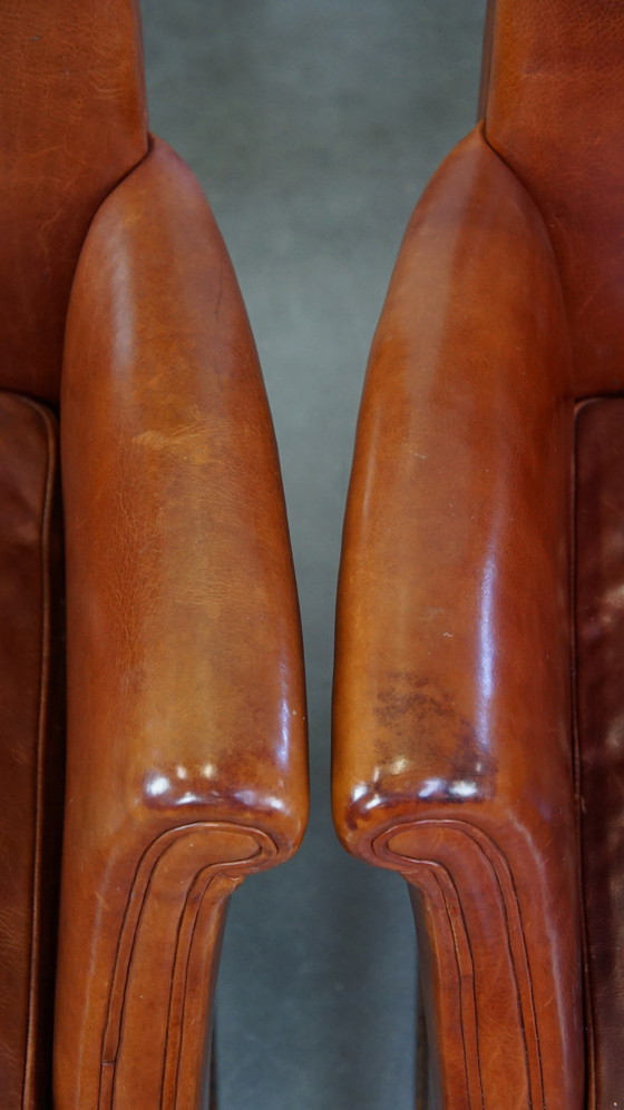 Image 1 of 2 X Beef Leather Occasional / Dining Chair With Armrests