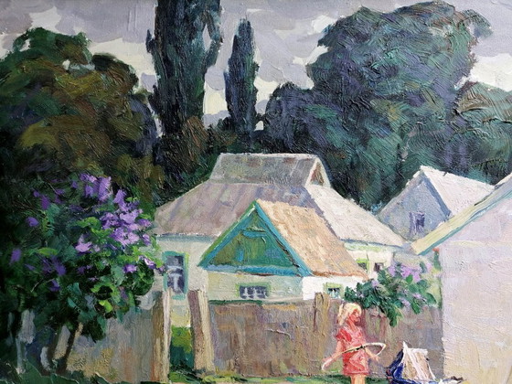 Original Oil Painting Rural Landscape Village Life Countryside Holidays In Gogolev – Paintings & Drawings (photo 5 of 10)