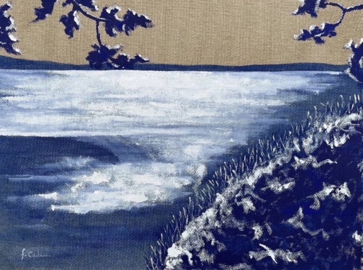 Acrylic on 345g raw canvas. Size 40x30cm.