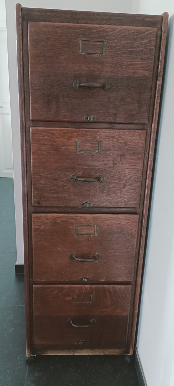 Meuble de rangement pour bureau antique avec 4 tiroirs – Meubles de rangement pour bureau, Metal, Wood (photo 2 of 7)