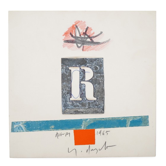 Image 1 of Mixed Media on Cardboard and Collage by Sergio Dangelo, 1960s