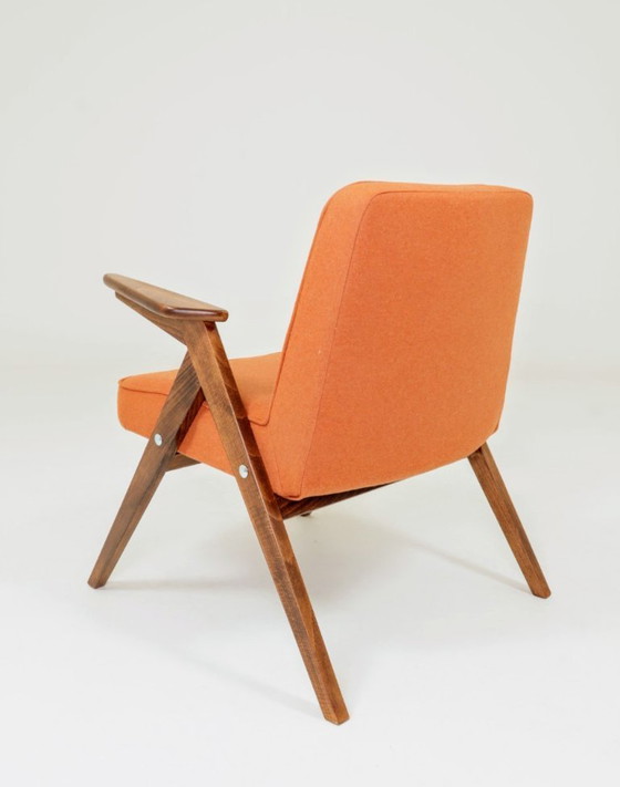 Image 1 of Vintage fauteuil natuurlijke wol Papaya oranje