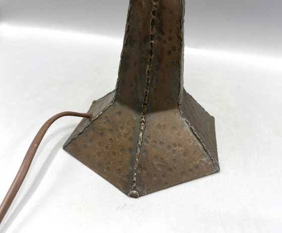 Image 1 of Vintage handgesmede smeedijzeren vuurtoren tafellamp – Rustieke 