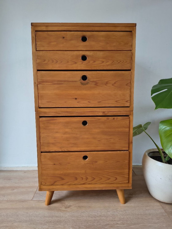Cassettiera vintage in pino (5 cassetti) – Scandinava – Cassettiere, Legno (photo 3 of 7)