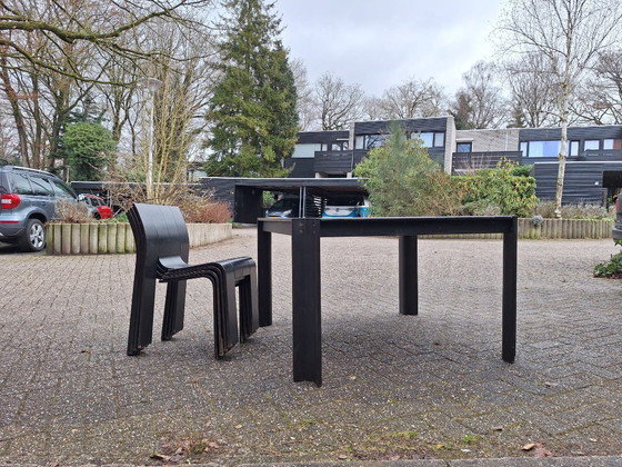 Image 1 of Striptafel met 4 stoelen - Gijs Bakker Castelijn - 1970