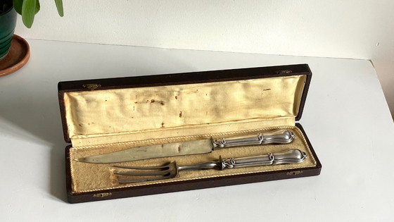 Image 1 of COUVERTS à Viande Argent et Métal argenté PARIS France