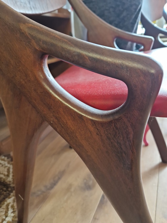 2 Sedie Arne Hovmand Olsen – Sedie da pranzo, Wood, Skai (photo 6 of 6)