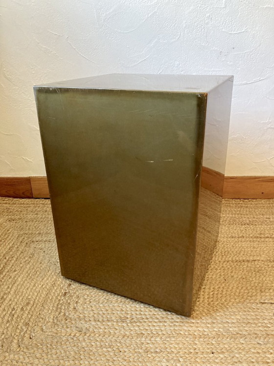 Image 1 of Electro-galvanized metal seat, brass effect. Pharrell Williams / Louis Vuitton fashion show, 2024