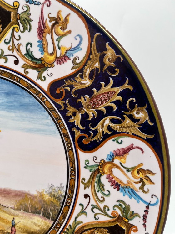 Laura Silvagni Faenza majolica wall plate, Italy 1987, Ø 30 cm – La Vecchia Faenza, Wall decoration, Ceramic (photo 6 of 14)