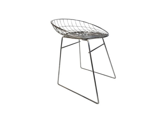 Pastoe - Cees Braakman - Filo d'acciaio - cromato - sgabello - KM05 - anni '60