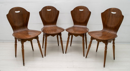 Nach Carlo Ratti Mid-Century Modern Italienische Bugholzstühle, 1950er Jahre