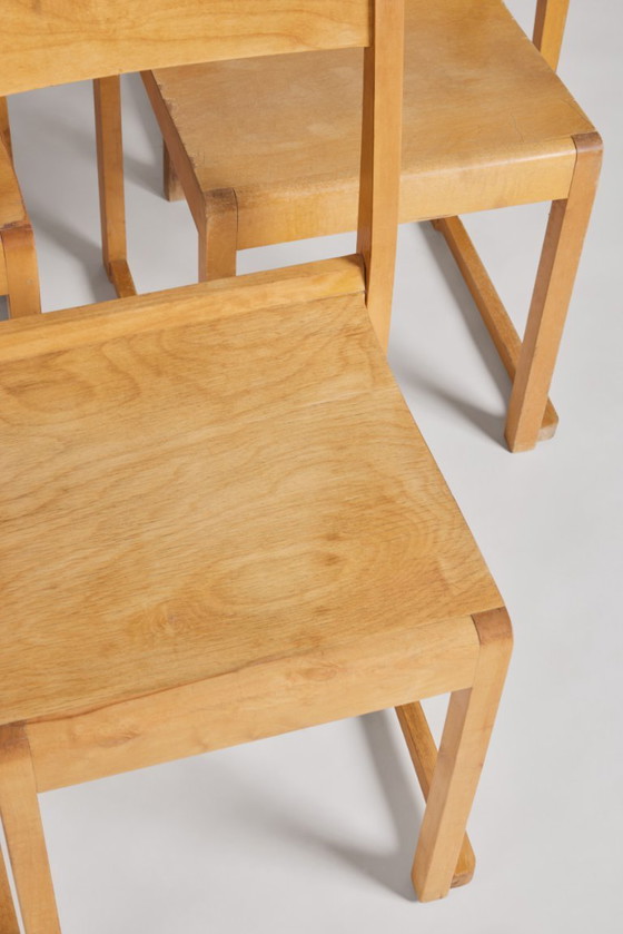 Image 1 of 6er Set Sven Markelius Orchesterstuhl, 1930er Jahre Schweden