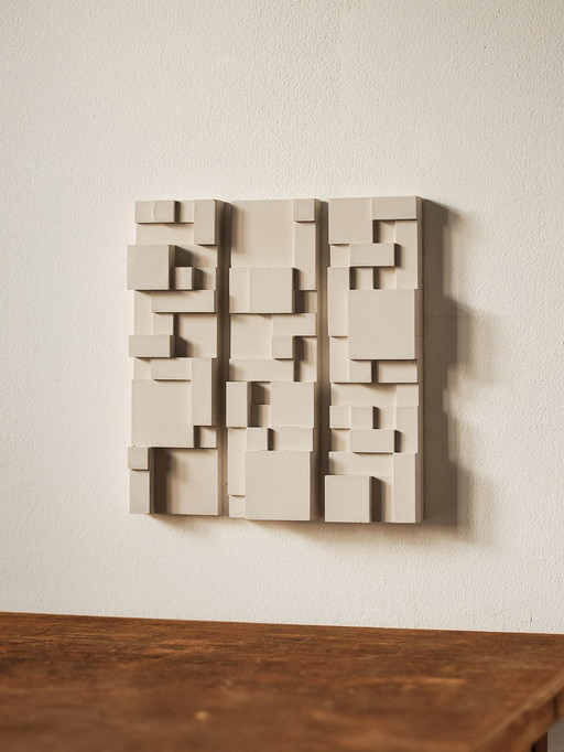 Set of 3 brutalist wall objects