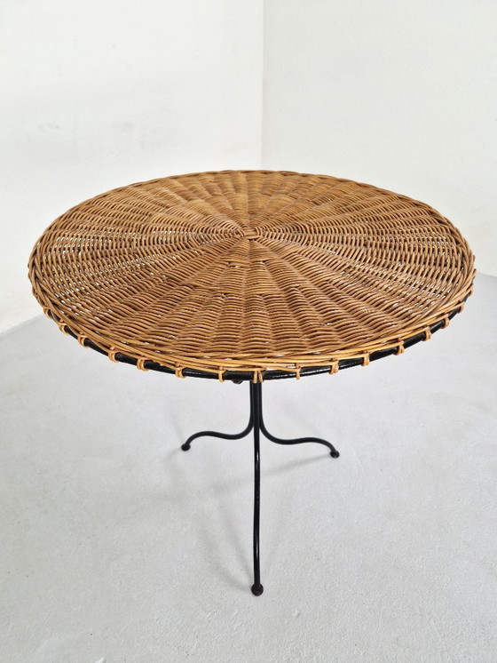 Image 1 of Rotan en IJzer Tafeltje, 1970s