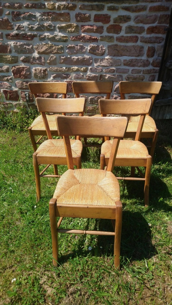 6 sedie da bistrot in paglia e faggio – Sedie da pranzo, Wood, Vintage (photo 15 of 15)