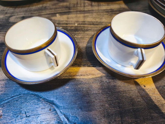 2 Cups And Saucers Richard Ginori Blue Palermo Edition – Crockery, Porcelain (photo 7 of 7)