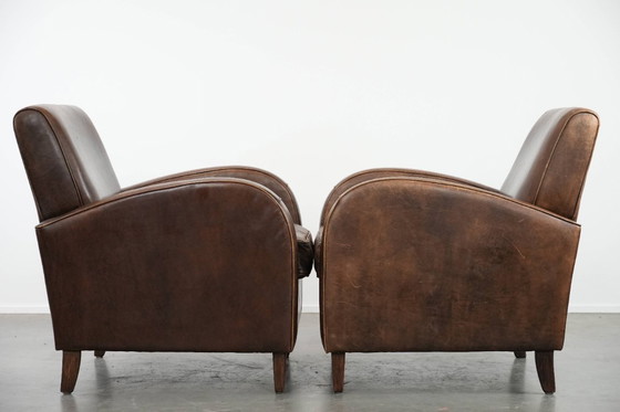 Image 1 of Elegante set di due poltrone in pelle di pecora