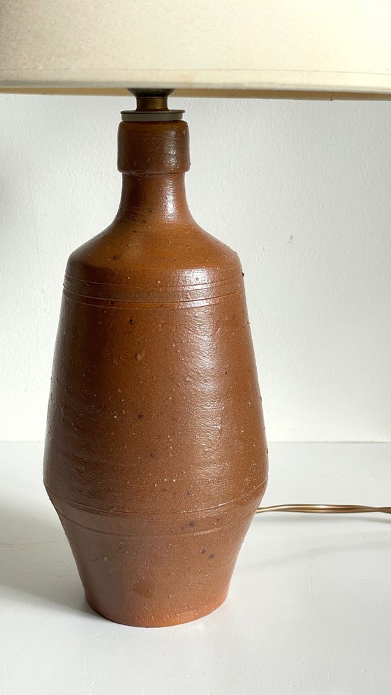Image 1 of Vintage Portuguese glazed stoneware handcrafted lamp