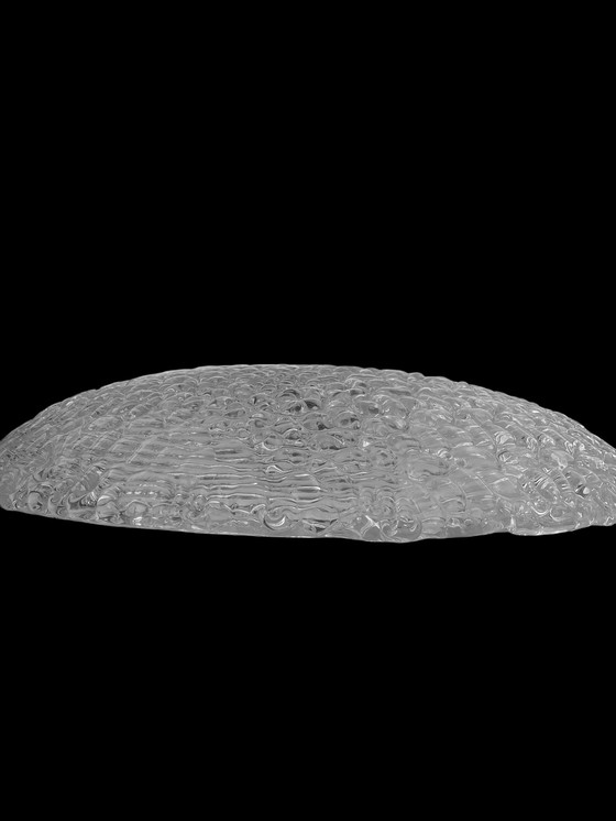 Image 1 of Eisglas froozen glas Wandleuchte Deckenleuchte bubble lamp D.50cm 1970s Germany