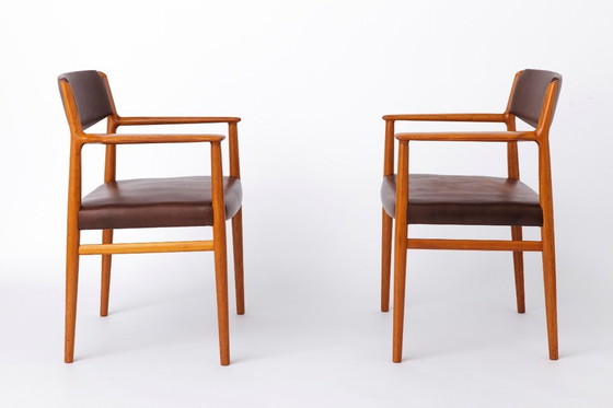 Image 1 of Pair of Arne Vodder Model 418 Armchairs, 1960s Danish Mid Century Teak Chairs for Sibast