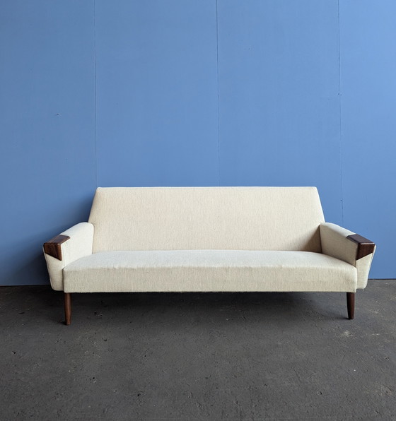 Image 1 of Canapé en teck et laine style Mid-Century - Danemark, années 1960