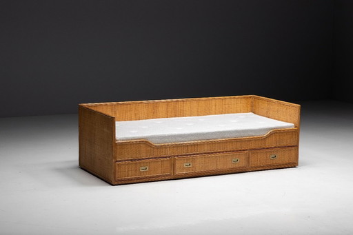 Divano letto in bambù di Vivai Del Sud, Italia, anni '70