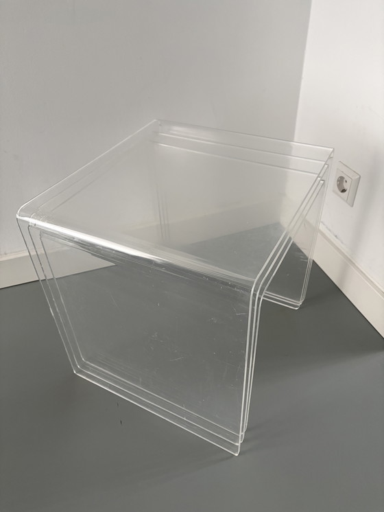 Image 1 of Tavolini laterali vintage in plexiglass