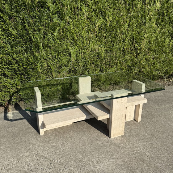 Image 1 of Tableaux Brutalist travertin