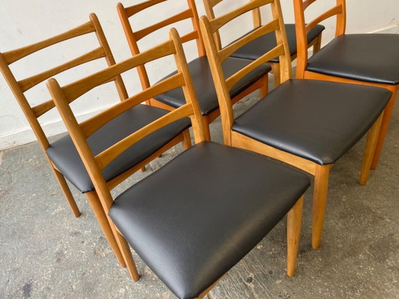Image 1 of Ensemble de 6 chaises de salle à manger Mid Century des années 1970 par Schreiber Furniture