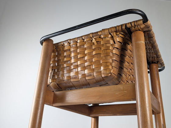 Image 1 of Silla Artesana de Castaño Tejido de Longinos, Premio Nacional de Artesanía, España años 80