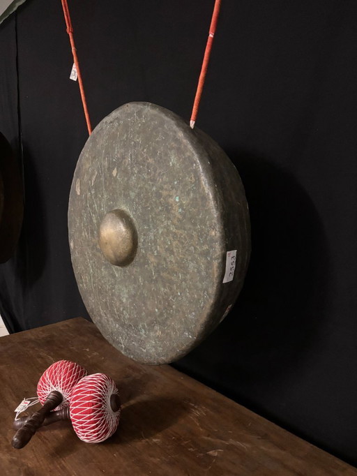 Antique bronze gong, hand-forged