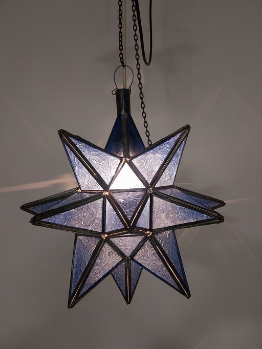 1 x Lampe étoile marocaine bleue années 1980