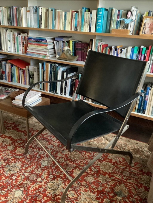 2 FLEXFORM Carlotta stoelen zwart leer