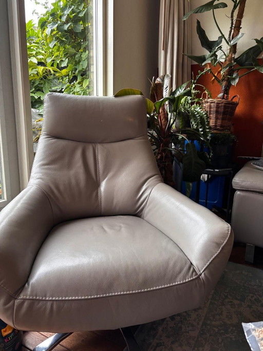 Luxe Design Lederen Draaifauteuil (Bouman Potter) – Topstaat!