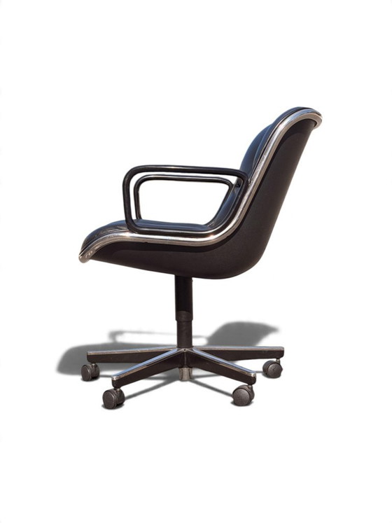 Executive Armchair Charles Pollock Knoll black leather – Chrome (photo 3 of 16)