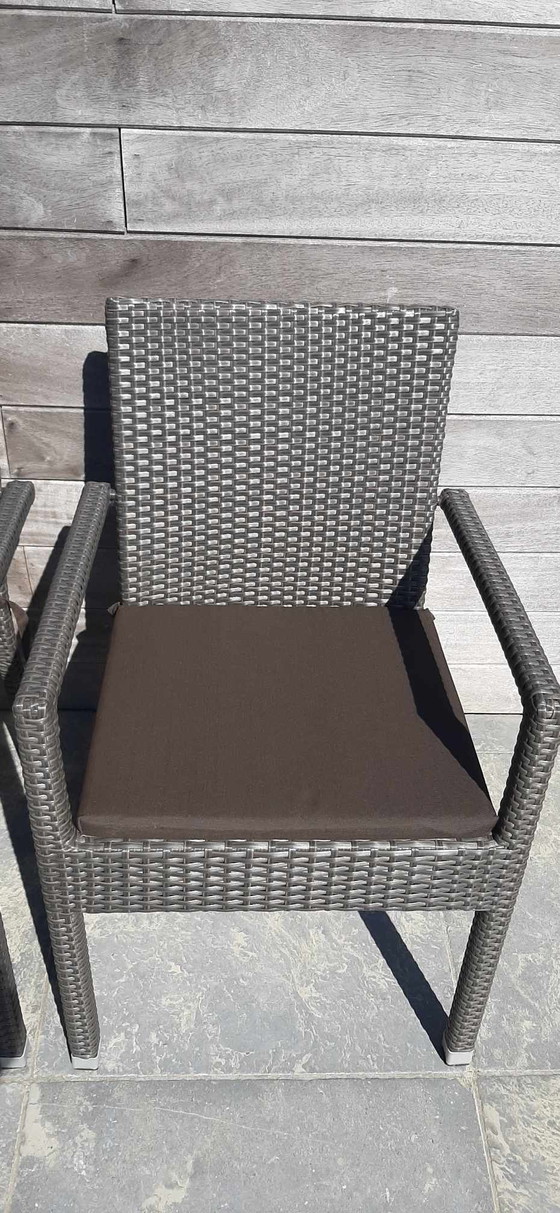 Image 1 of 4 sillas de patio apilables con cojines