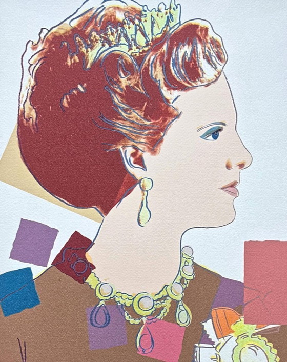 Naar Andy Warhol, Koningin Margrethe, jaren 1980, Lithografie – Litho's & Zeefdrukken, Paper (photo 2 of 7)