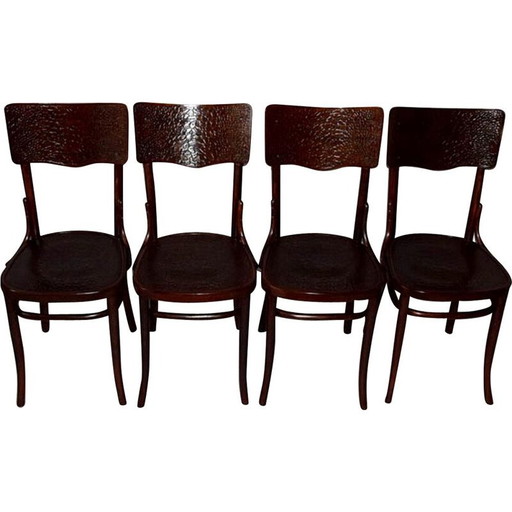 Set of 4 vintage Dining Chairs by Jozef Mintzis, Poland, 1920s